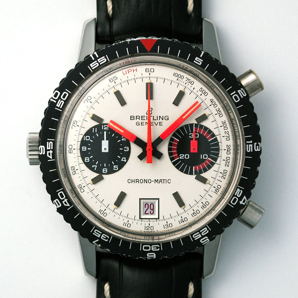 Breitling Chrono-Matic, Chronograph, Ref. 2110, Edelstahl, Automat, Datum, Kaliber 112