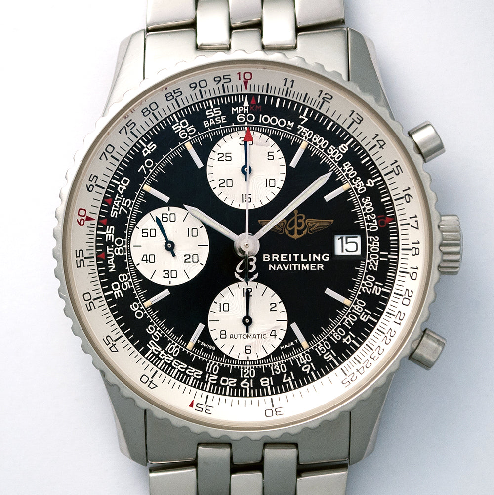 Breitling «Old Navitimer», Referenz A13022, Edelstahl, Tritium-Zifferblatt, mit Box