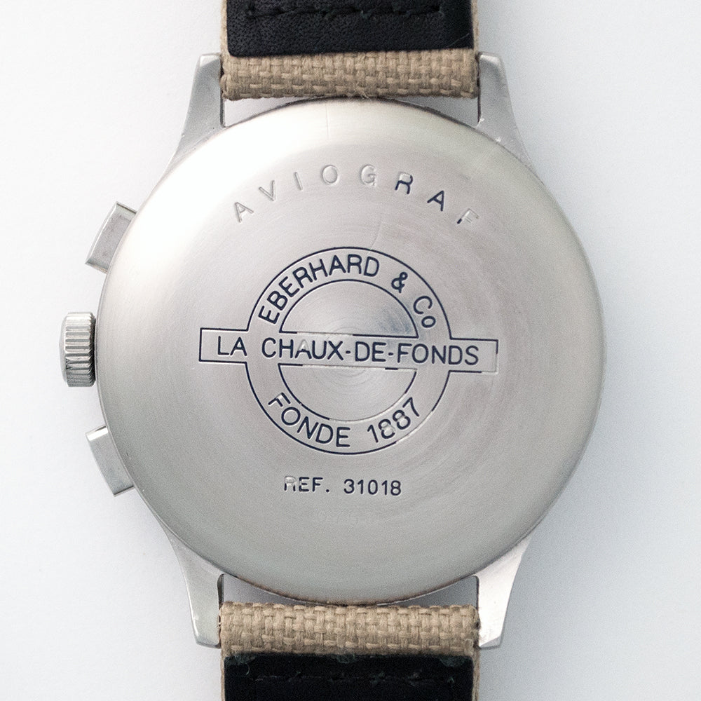 Eberhard & Co., Aviograf, Chronograph, Referenz 31018, Edelstahl, Kaliber Lemania 1873, 1990er Jahre, revidiert Dezember 2021