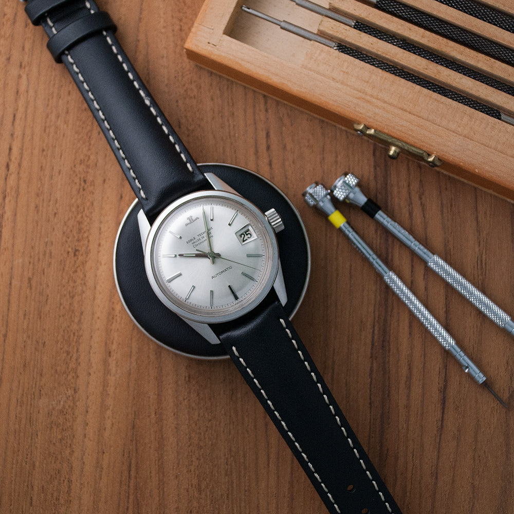 Seltene Schuluhr, Ecole Technique, Vallée de Joux, Jaeger-LeCoultre, Chronometer, Automat, JLC-Kaliber 883, Datum, ca. 1968