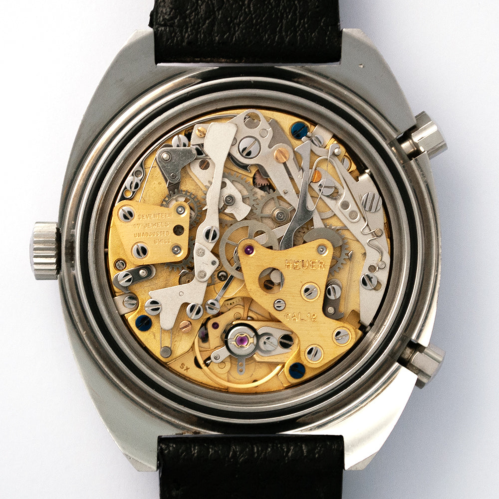 Heuer Autavia, Referenz 1163 V «Viceroy», Kaliber 12, revidiert, Edelstahl, Automat, Datum, Minuten-Lünette