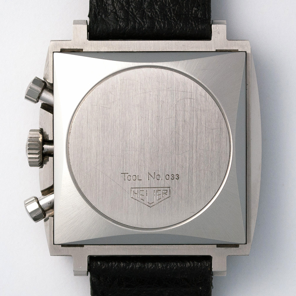 Heuer Monaco, Ref. 73633, Chronograph, Handaufzug, Racingband mit Heuer-Dornschliesse