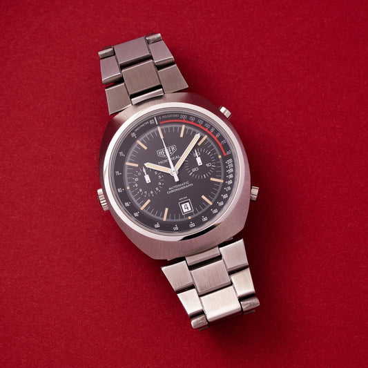 Heuer Montreal, «Stefan Bellof», Referenz 110.503NC, Automatik-Chronograph, Kaliber 12, Datum