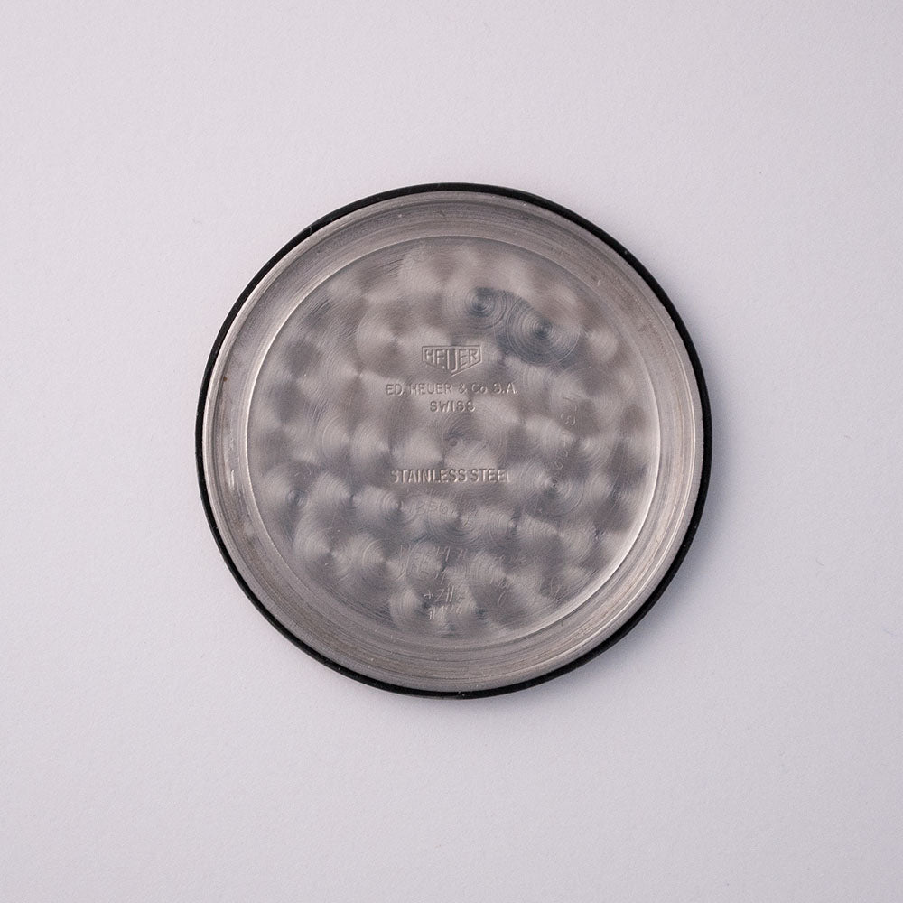 Heuer Chronograph, Kaliber Valjoux 22, Edelstahl, verschraubtes Gehäuse