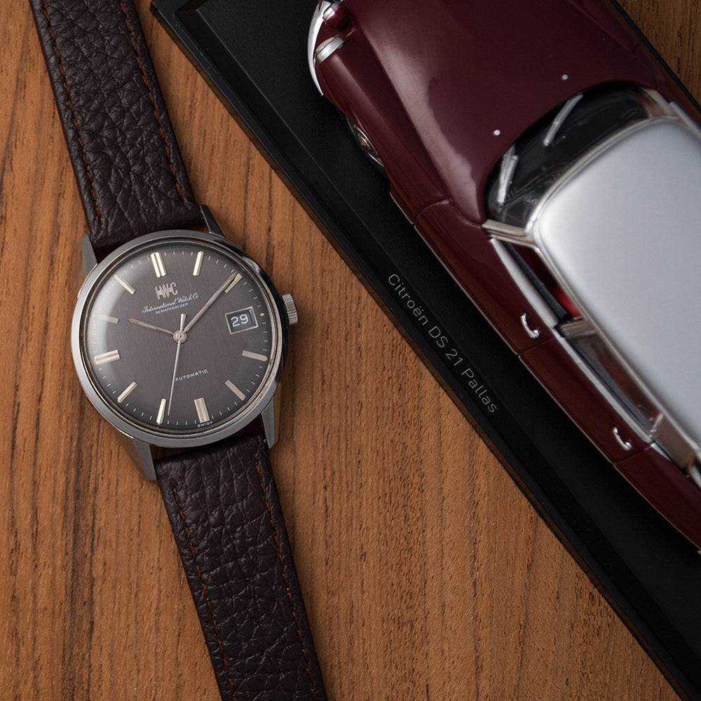 IWC Herrenuhr, Stahl, Automatic, Ref. 810 AD, 1972, IWC-Kaliber 8541, Datum, mit IWC-Archivauszug