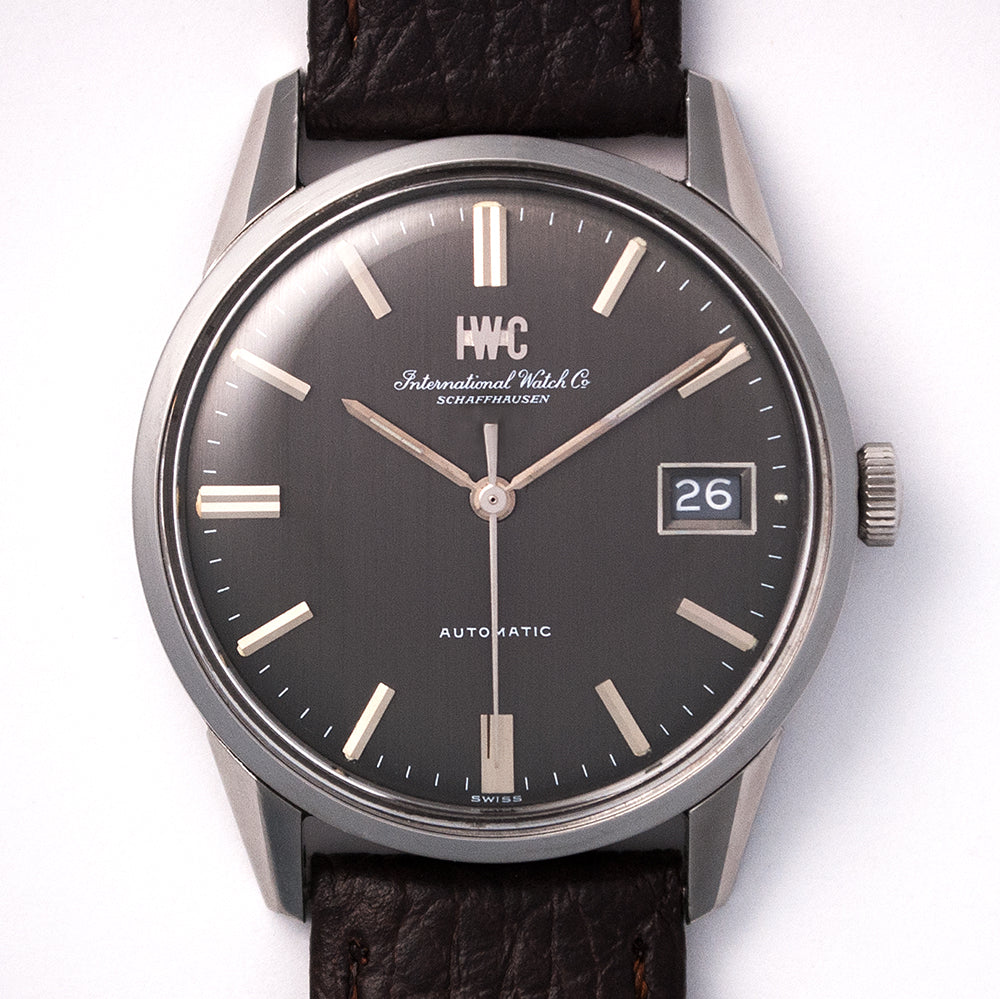 IWC Herrenuhr, Stahl, Automatic, Ref. 810 AD, 1972, IWC-Kaliber 8541, Datum, mit IWC-Archivauszug