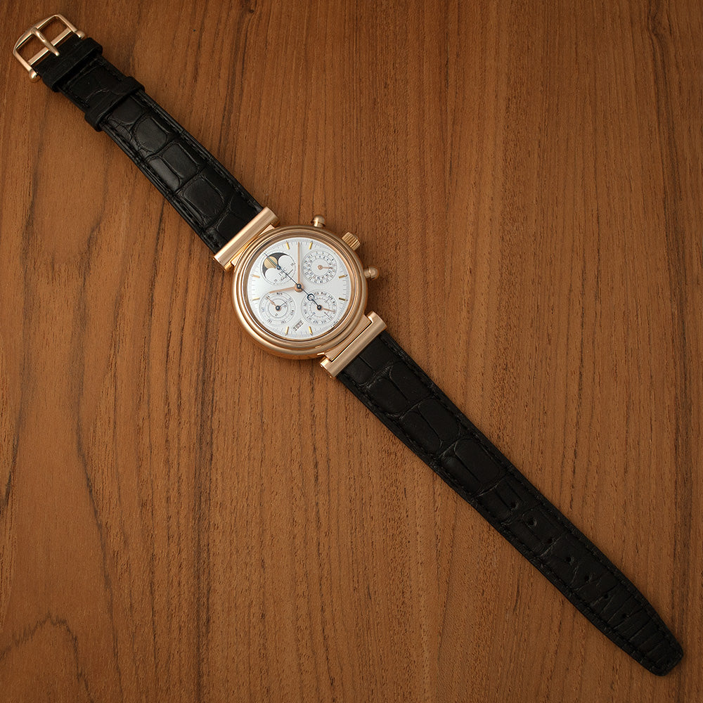 IWC Da Vinci, ewiger Kalender, Chronograph, Ref. IW3750, 18 Karat Gelbgold, Automatic, Box und Papiere, IWC-Werksservice 02/2022