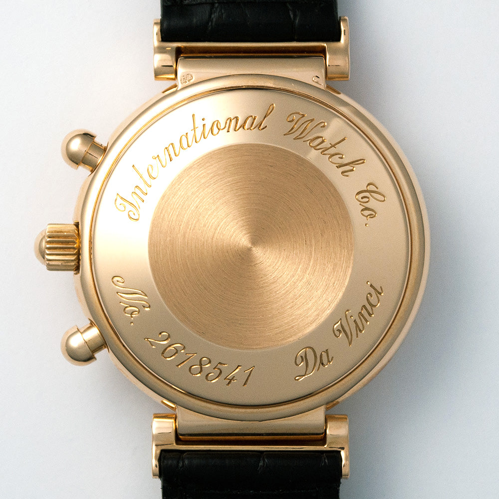 IWC Da Vinci, ewiger Kalender, Chronograph, Ref. IW3750, 18 Karat Gelbgold, Automatic, Box und Papiere, IWC-Werksservice 02/2022