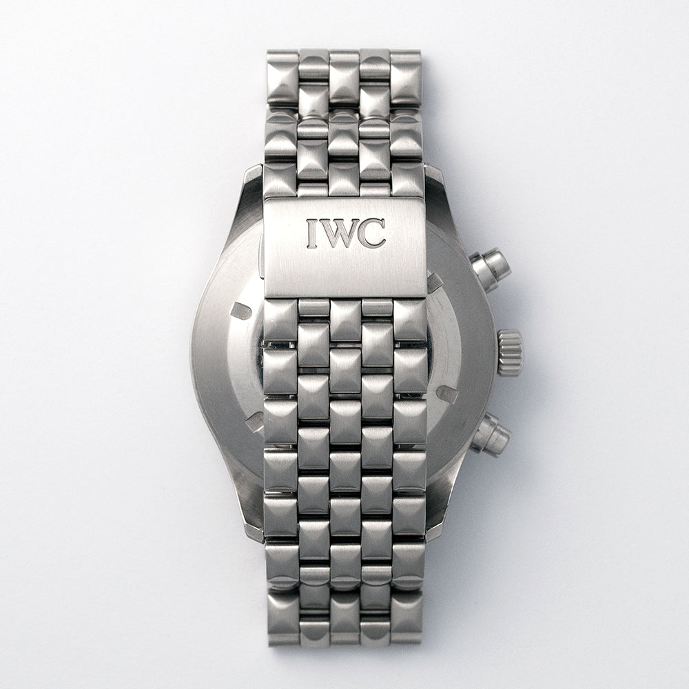 IWC, Der Fliegerchronograph, Ref. 3706, IWC-Edelstahlband (Pyramid), Box und Garantiekarte
