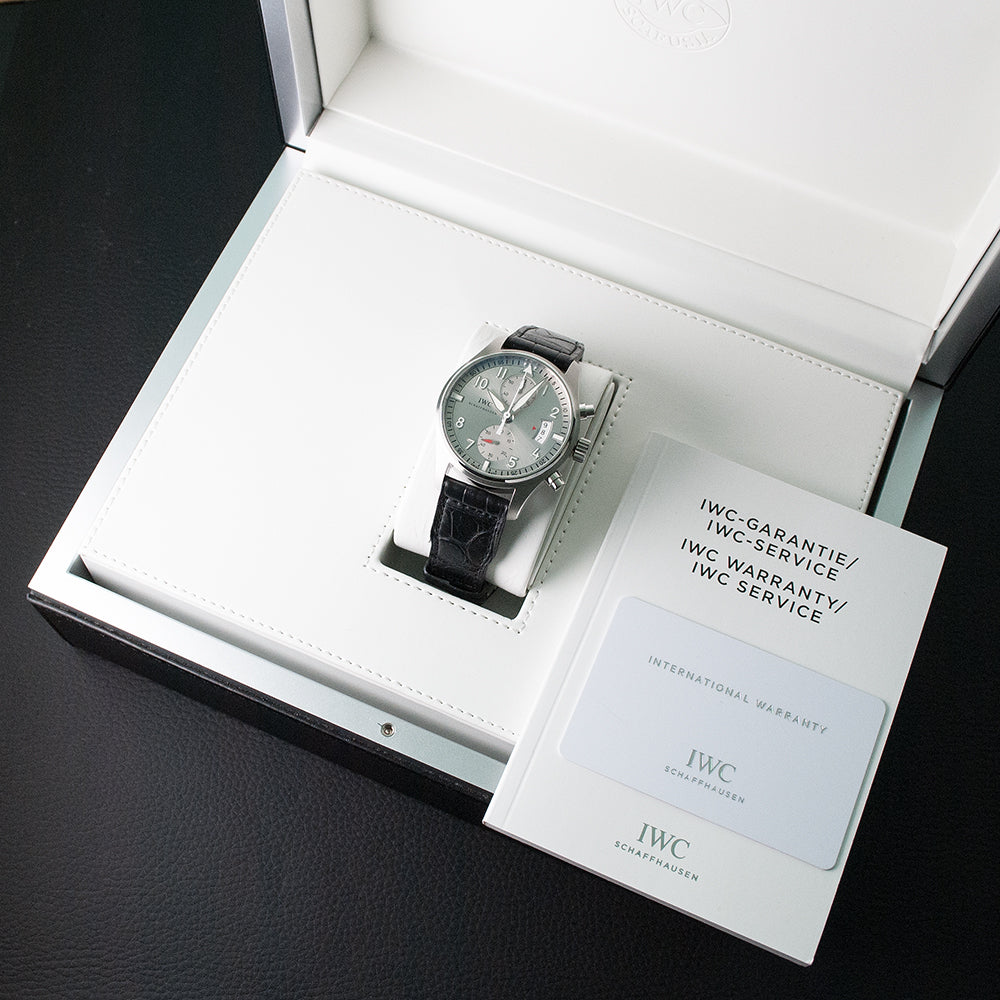 IWC Fliegeruhr Chronograph Flyback, Edition «JU-AIR», Ref. IW387809, neu, Edelstahl, Automatic, IWC-Manufakturwerk Kaliber 89365, mit Box und Garantiebooklet