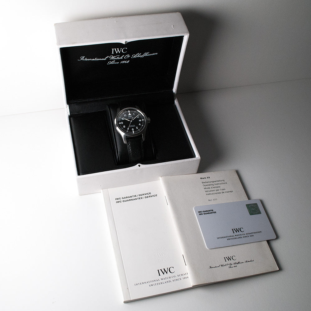 IWC Fliegeruhr Mark XV, Ref. 3253, von 2003, Automat, Stahl, Datum, Box und Papiere