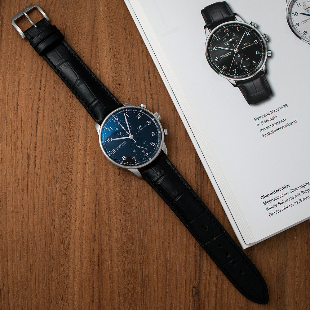IWC Portugieser Chrono-Automatik, Ref. IW371438, Edelstahl, bombiertes Saphirglas