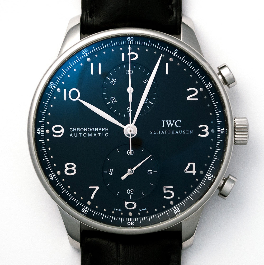 IWC Portugieser Chrono-Automatik, Ref. IW371438, Edelstahl, bombiertes Saphirglas
