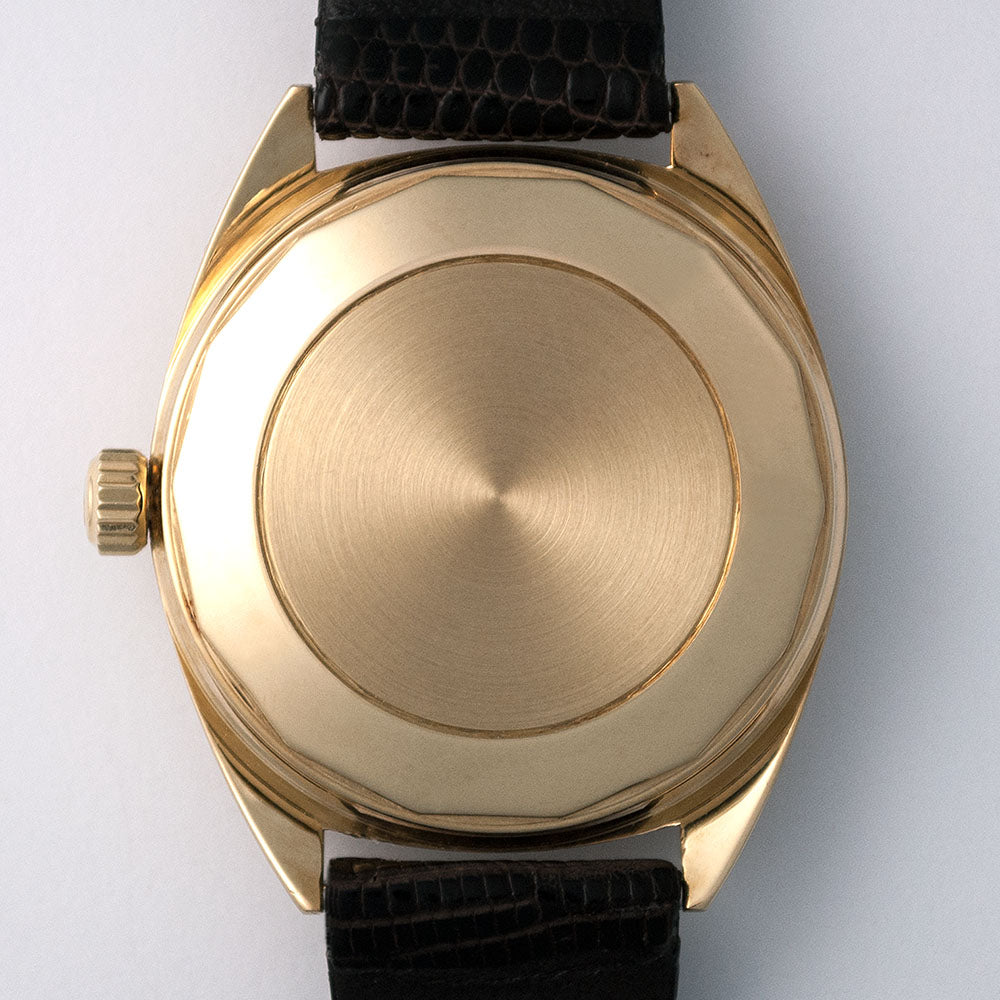 IWC, Yacht Club, Automatic, Ref. 811A, Gold 18 Karat, 1973, braunes Eidechs-Lederband mit vergoldeter IWC-Dornschliesse