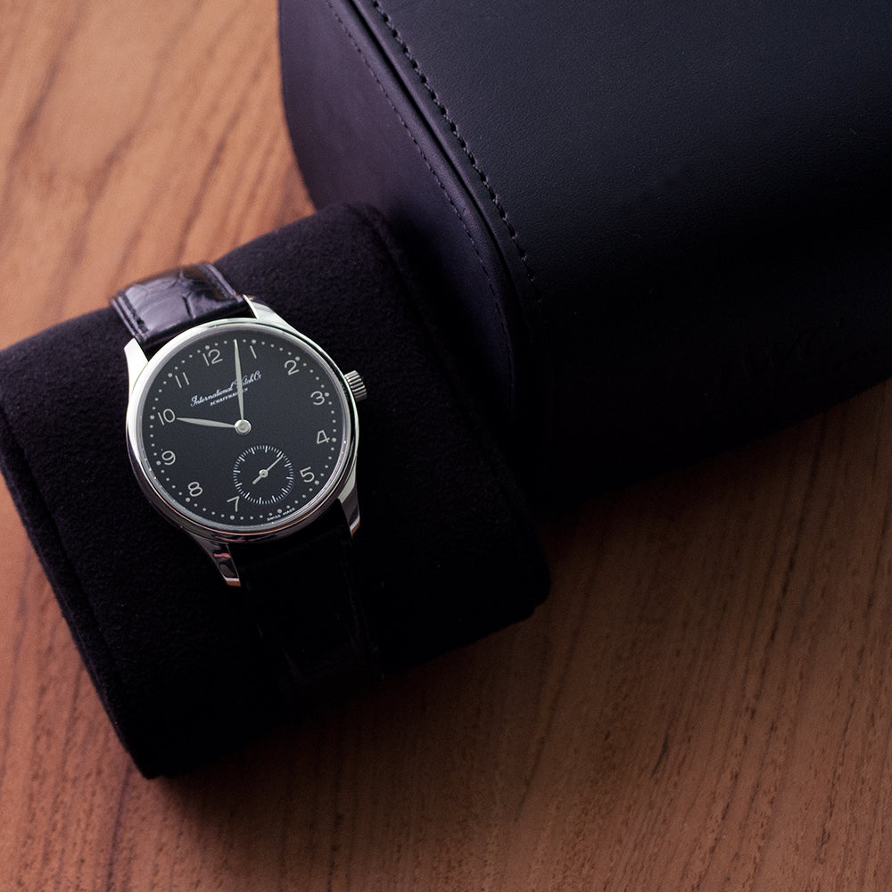 IWC, kleine Portugieser, Ref. 3531-005, Automat, Glasboden, seltene Version mit schwarzem Zifferblatt