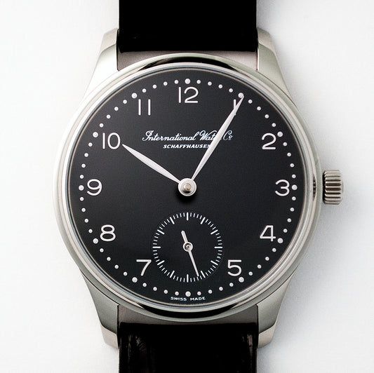 IWC, kleine Portugieser, Ref. 3531-005, Automat, Glasboden, seltene Version mit schwarzem Zifferblatt