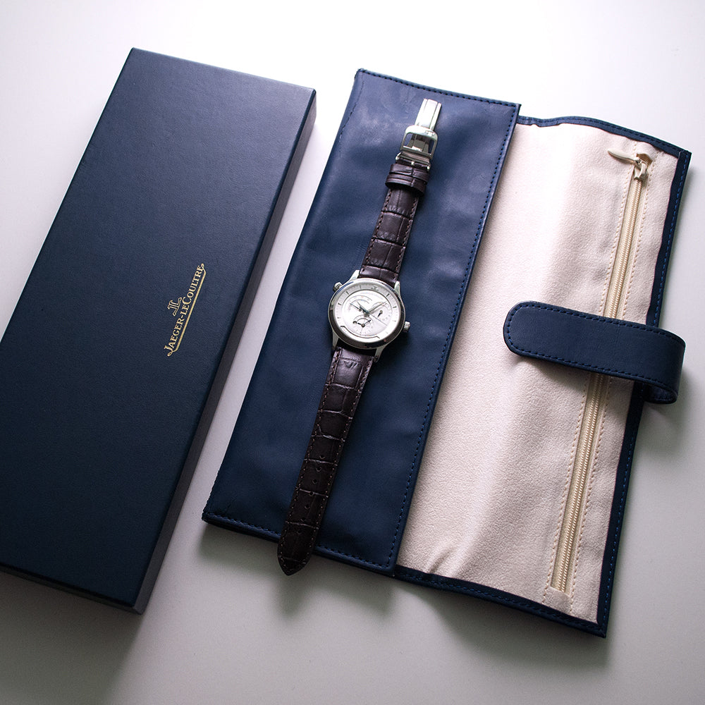 Jaeger-LeCoultre, Master, Geographic, Ref. 142.8.92 S, Edelstahl, Automatic, Weltzeituhr, zweite Zeitzone, Gangreserveanzeige, Sichtboden