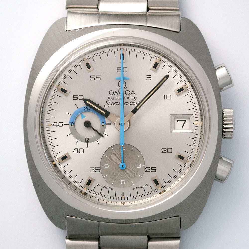 Omega Seamaster Chronograph, seltene Ref. 176.001, ca. 1970, Omega-Werksrevision, Garantie bis 11/2024