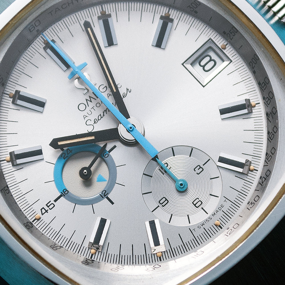 Omega Seamaster, Chronograph, Ref. ST 176.005, «Jedi», Automatik, Zifferblatt silber, 1972