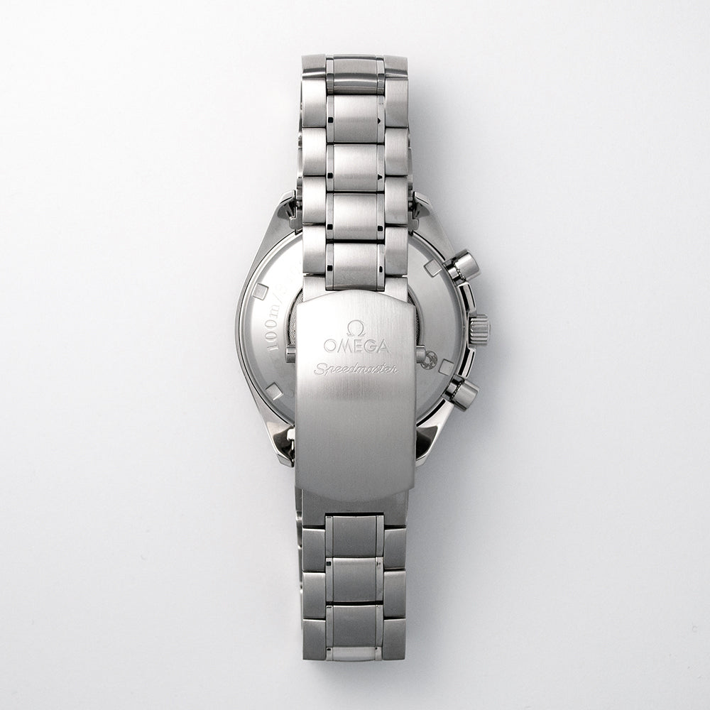 Omega Speedmaster, Automatic, Chronometer, Date, Ref. 178.0055, ungetragen, Omega-Stahlband, mit Reisebox, ohne Papiere