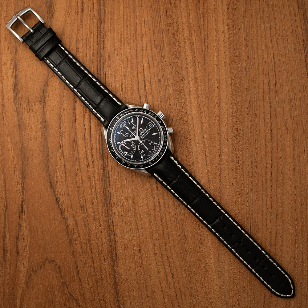 Omega Speedmaster Automatic, Date, Ref. 3513.50.00, Edelstahl, schwarzes Lederband