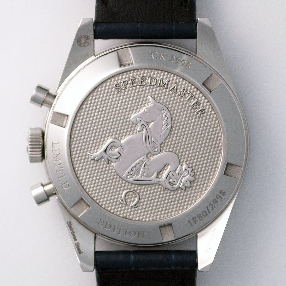 Omega Speedmaster CK 2998, Referenz 311.33.40.30.02.001, 2016, Edelstahl, Chronograph, limitiert auf 2998 Exemplare, Box und Papiere