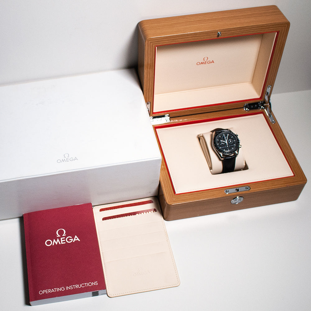 Omega Speedmaster Professional, «Moonwatch», Ref. 3876.50.31, Full-Set, 2015 Handaufzug, Datum, Glasboden, Mondphase, Kaliber 1866