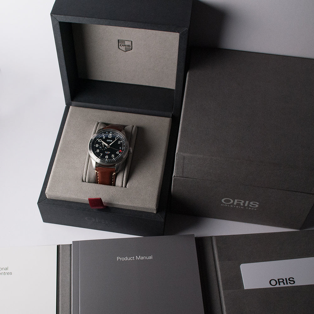Oris Big Crown ProPilot Timer GMT, Ref. 01 748 7756 4064-07 3 22 02LC, Automat, GMT, Grossdatum, Box und Papiere, neu