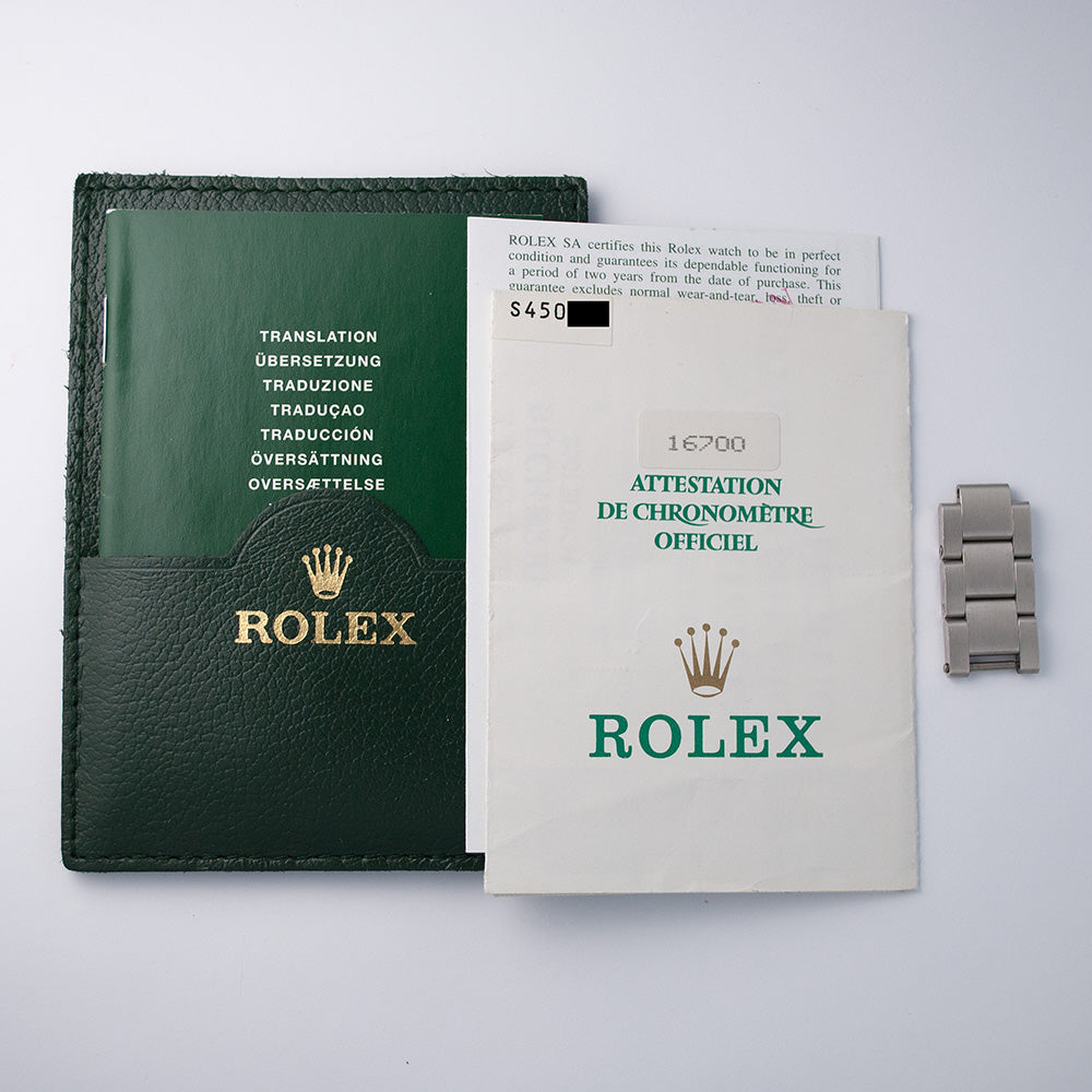 Rolex, GMT-Master, Ref. 16700, «Pepsi», verkauft von Bucherer 1995, mit Chronometer-Zertifikat