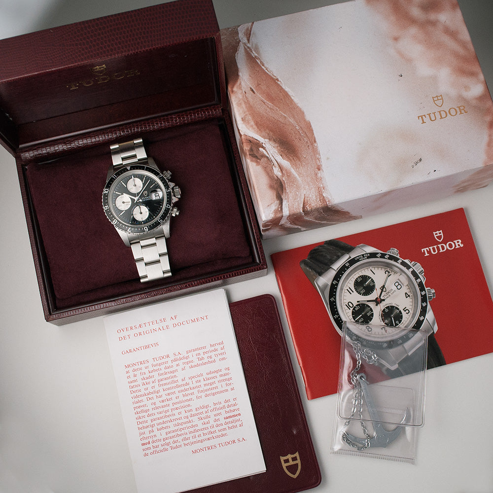 Tudor Oysterdate, «Small Block», Ref. 79270 Chronograph, «Automatic – Chrono Time», Tritium-Zifferblatt, Box