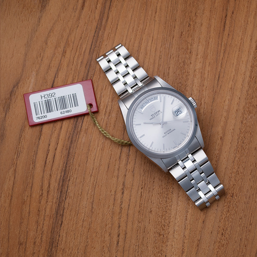 Tudor, Prince, Date+Day, Ref. 76200, Edelstahl, Automatik, Tudor-Jubilee-Stahlband, Box und Zertifikat, 2008
