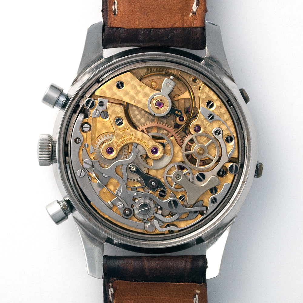 Ulysse Nardin, Chronograph, Vollkalender, Valjoux 72C, Edelstahl, verschraubter Boden