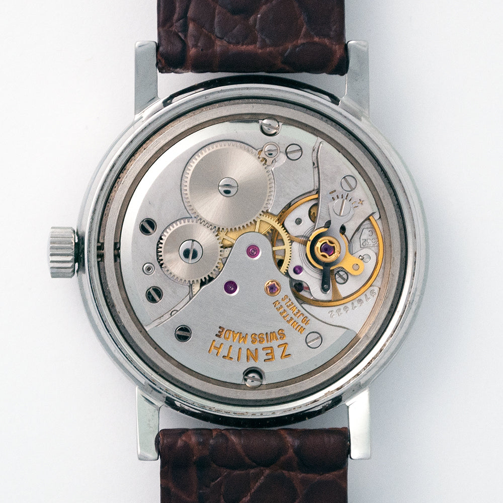 Zenith, Edelstahl, Handaufzug, Kaliber 2532 Datum, Zentralsekunde