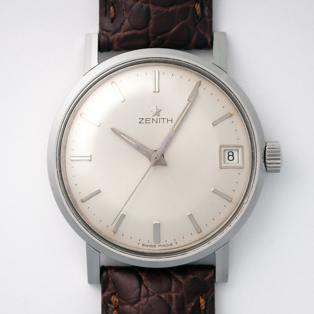 Zenith, Edelstahl, Handaufzug, Kaliber 2532 Datum, Zentralsekunde