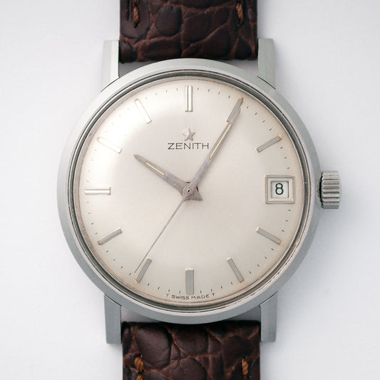 Zenith, Edelstahl, Handaufzug, Kaliber 2532 Datum, Zentralsekunde