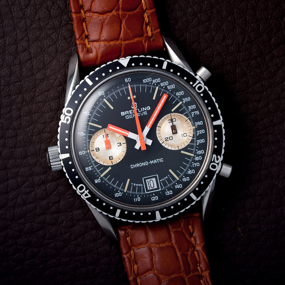 Breitling Chrono Matic Chronograph Referenz 2130 Edelstahl Kaliber Uhrentick