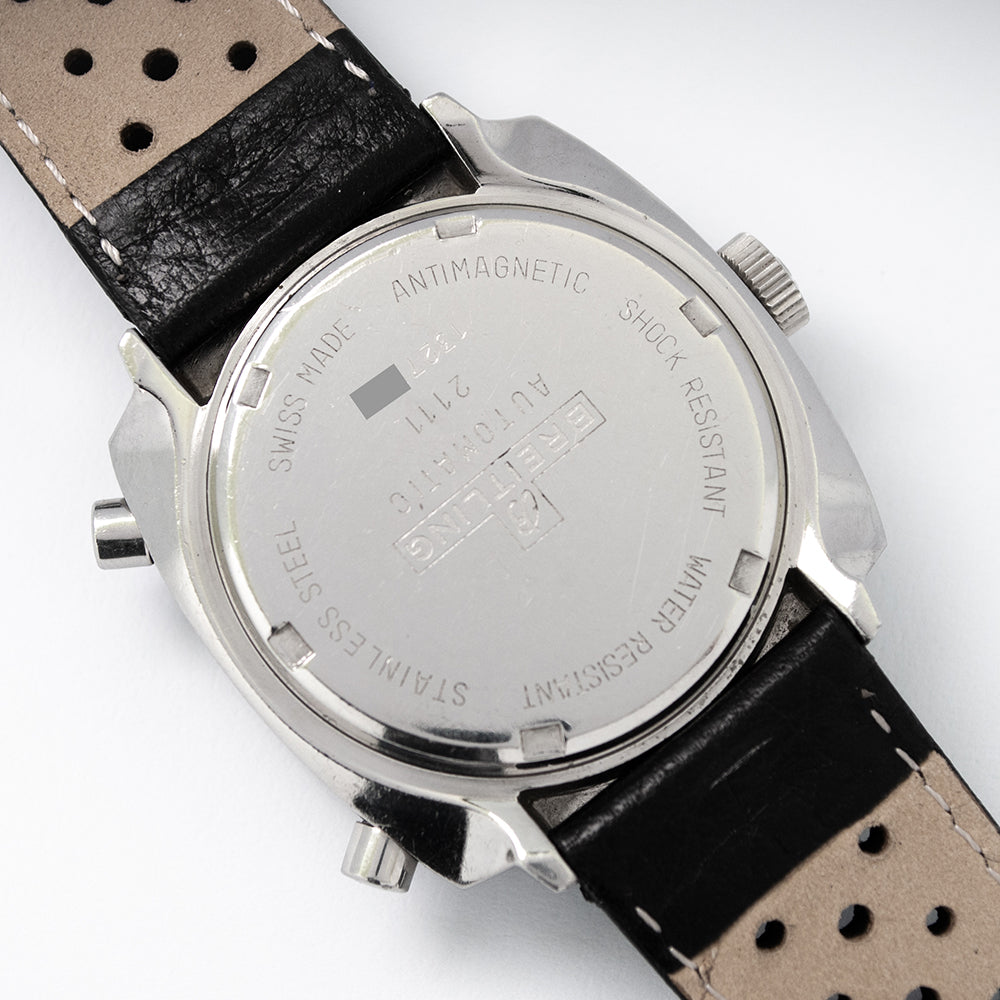 Breitling Chrono-Matic, Chronograph, Referenz 2111, 1970er-Jahre, Edelstahlgehäuse, Automatikwerk Kaliber 11, Datumsanzeige