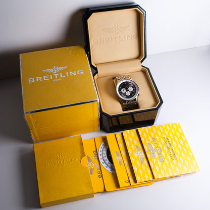 Breitling Navitimer Heritage, Ref. A35340 Edelstahl, Chronograph, Box und Paper, verkauft 2003, revidiert 2020