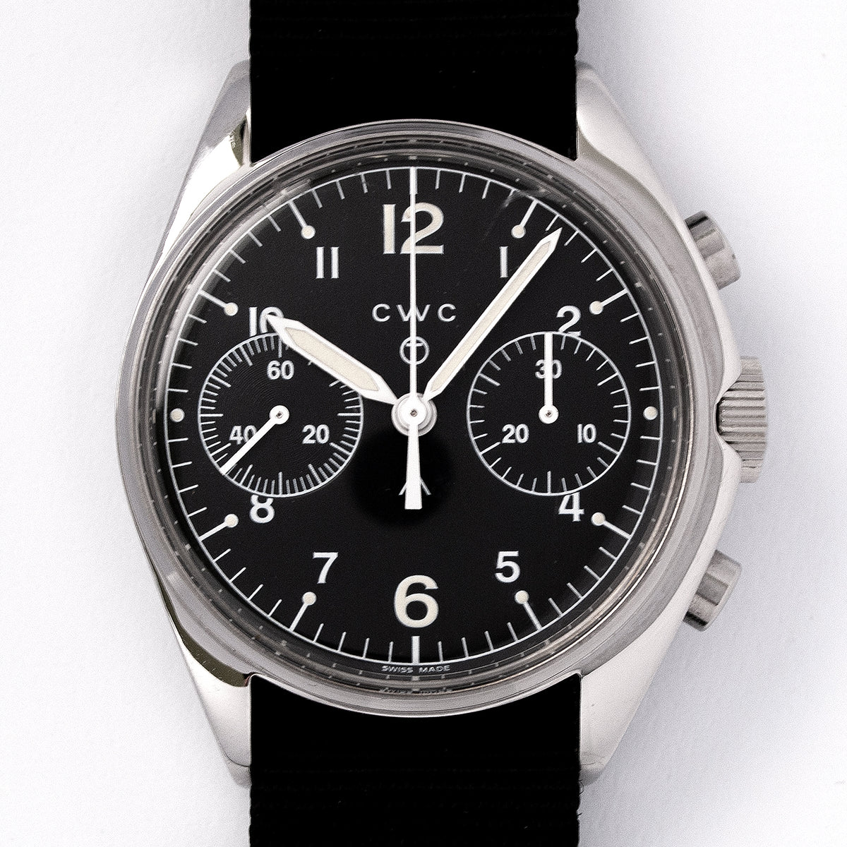 CWC Chronograph, Militäruhr, Neuauflage, Edelstahl, Valjoux Kaliber 7760