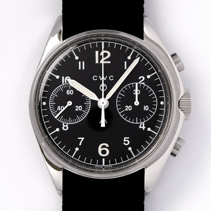 CWC Chronograph, Militäruhr, Neuauflage, Edelstahl, Valjoux Kaliber 7760