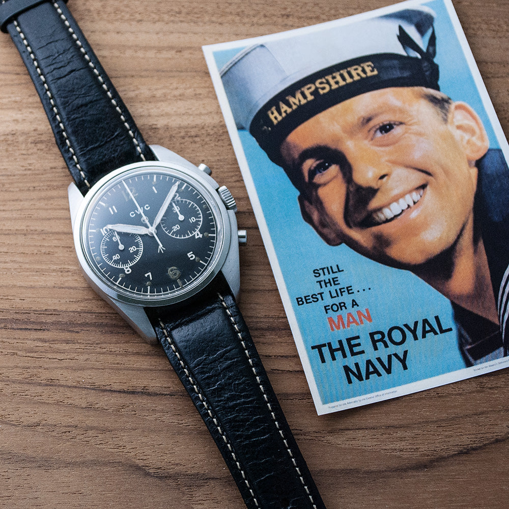 CWC Chronograph, Militäruhr, «Royal Navy Air Fleet», Edelstahl, Valjoux Kaliber 7733