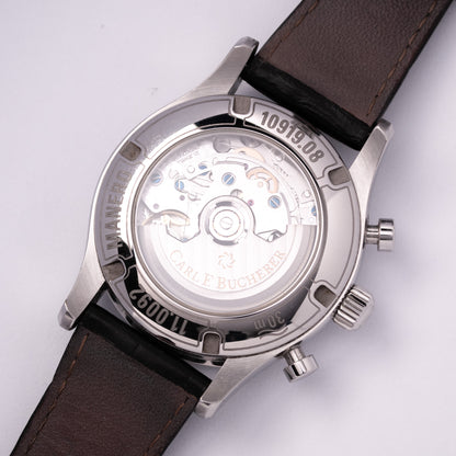 Carl F. Bucherer Manero Flyback, Referenz 00.10919.08.13.01, Edelstahl, Automatik, Flyback-Chronograph, Box und Papiere