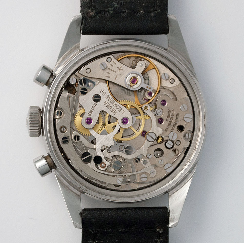 Heuer Carrera, Chronograph 45 Minuten, Ref. 3647N, Edelstahl, 1960er Jahre