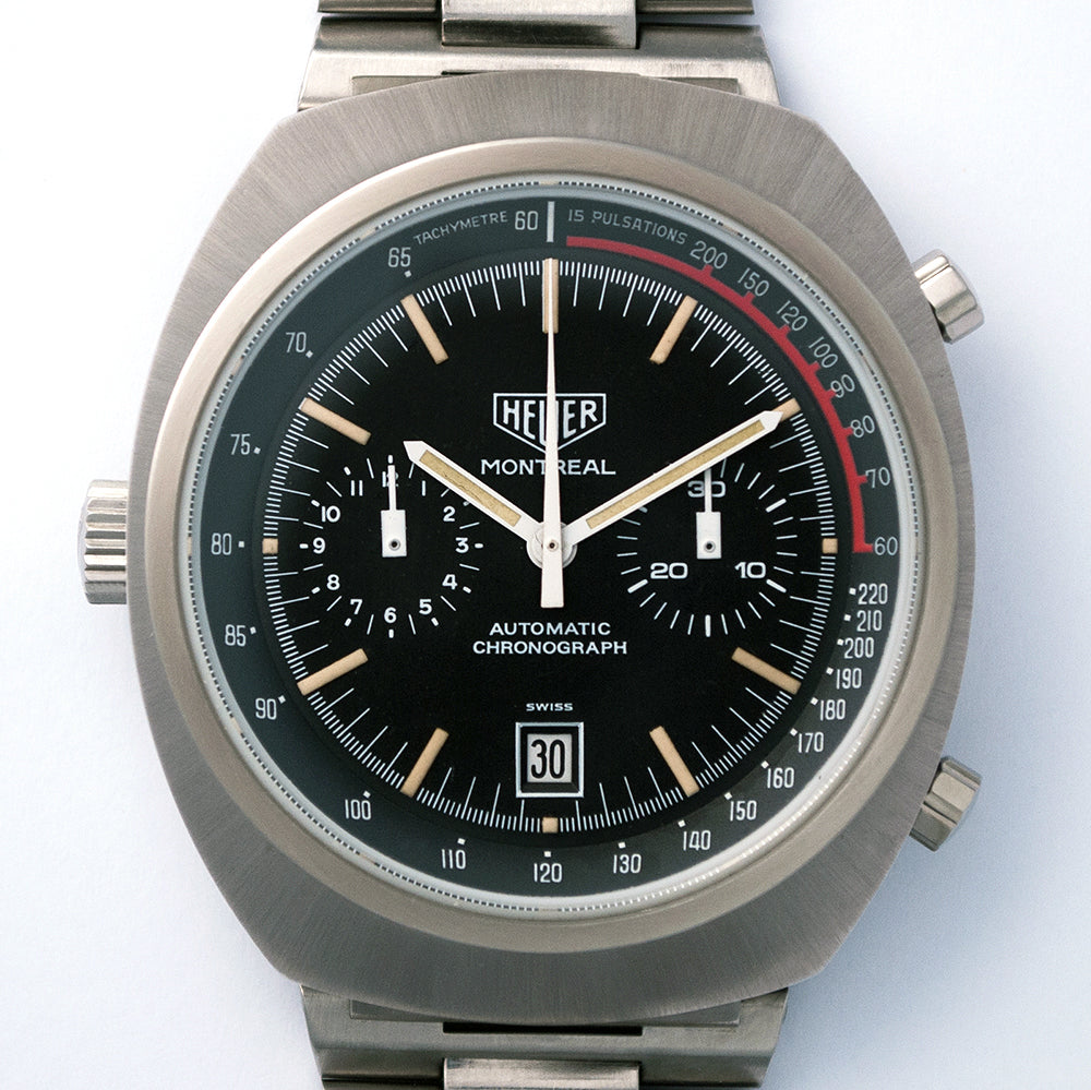 Heuer Montreal, «Stefan Bellof», Ref. 110.503NC Automatik-Chronograph, Datum, ca. 1974