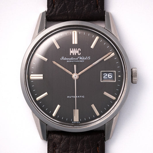 IWC Herrenuhr, Stahl, Automatic, Ref. 810 AD, 1972, IWC-Kaliber 8541, Datum, mit IWC-Archivauszug