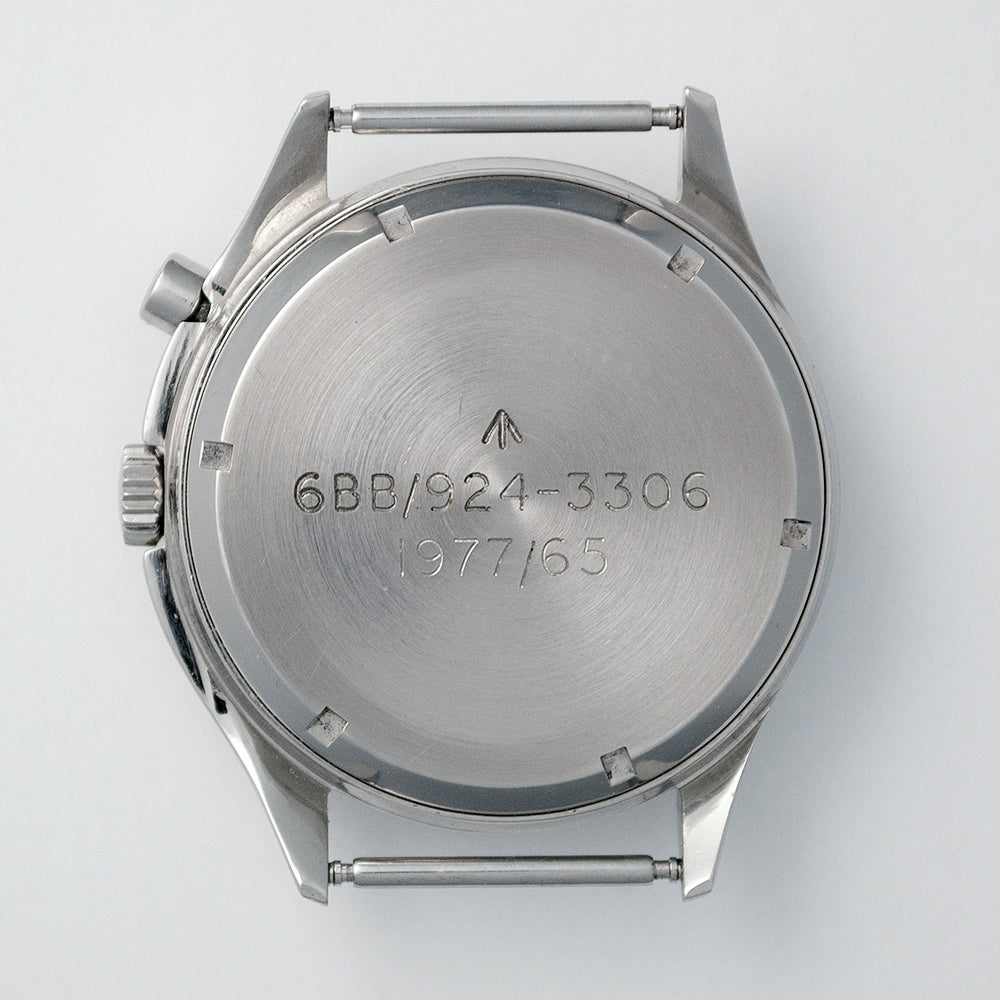 Lemania, Fliegerchronograph, «Monopusher», RAF, 1965, Edelstahl, Handaufzug, Kaliber 2220, mit Zertifikat von Beyer, Zürich