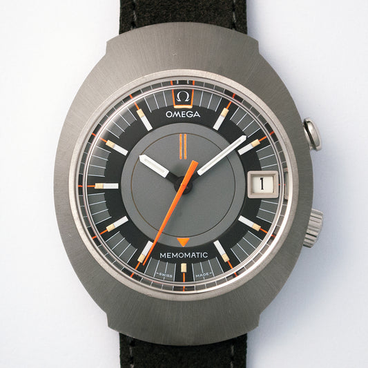 Omega, Seamaster Memomatic, Ref. 166.071, 1970, Werksrevision, Edelstahl, Automatic, Corfam-Rallye-Lederband