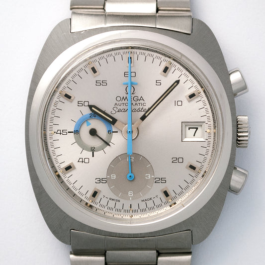 Omega Seamaster Chronograph, seltene Ref. 176.001, ca. 1970, Omega-Werksrevision, Garantie bis 11/2024