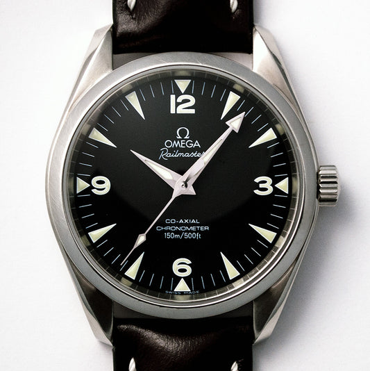 Omega Seamaster, Railmaster, Chronometer, Ref. 2803.52.37, Co-Axial-Hemmung, Glasboden