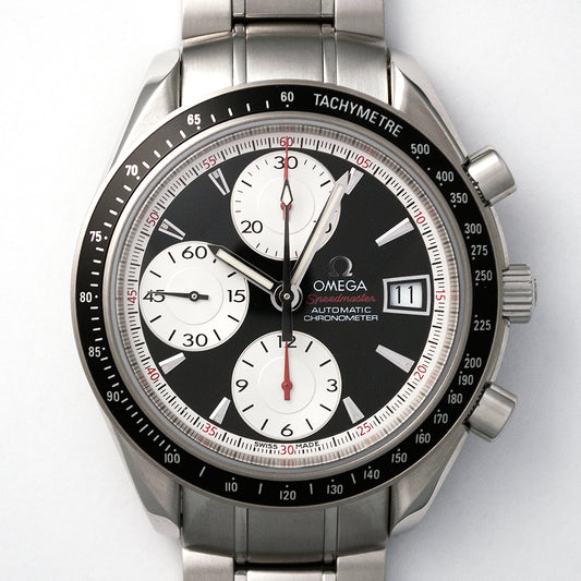Omega Speedmaster, Automatic, Chronometer, Date, Ref. 178.0055, ungetragen, Omega-Stahlband, mit Reisebox, ohne Papiere